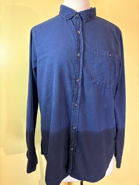 Neuw Brand Men's Navy Button-Up Shirt - 2 Toned